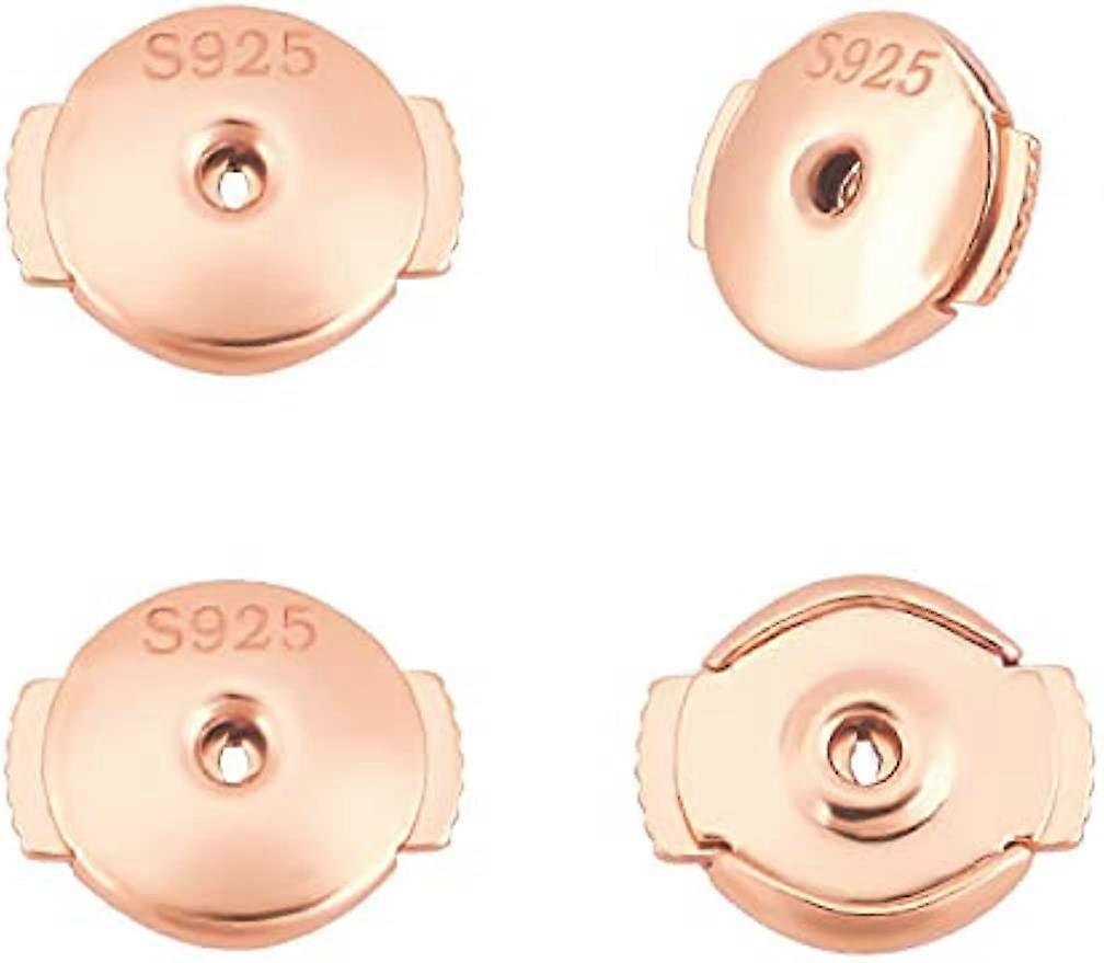 1 Box 2 Pairs Locking Earring Backs for Studs 925 Sterling Silver Secure Earring Backs Ear Nuts Safely