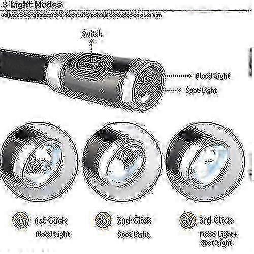 Rechargeable LED Neck Reading Light with 6 Brightness Levels & Bendable Arms
