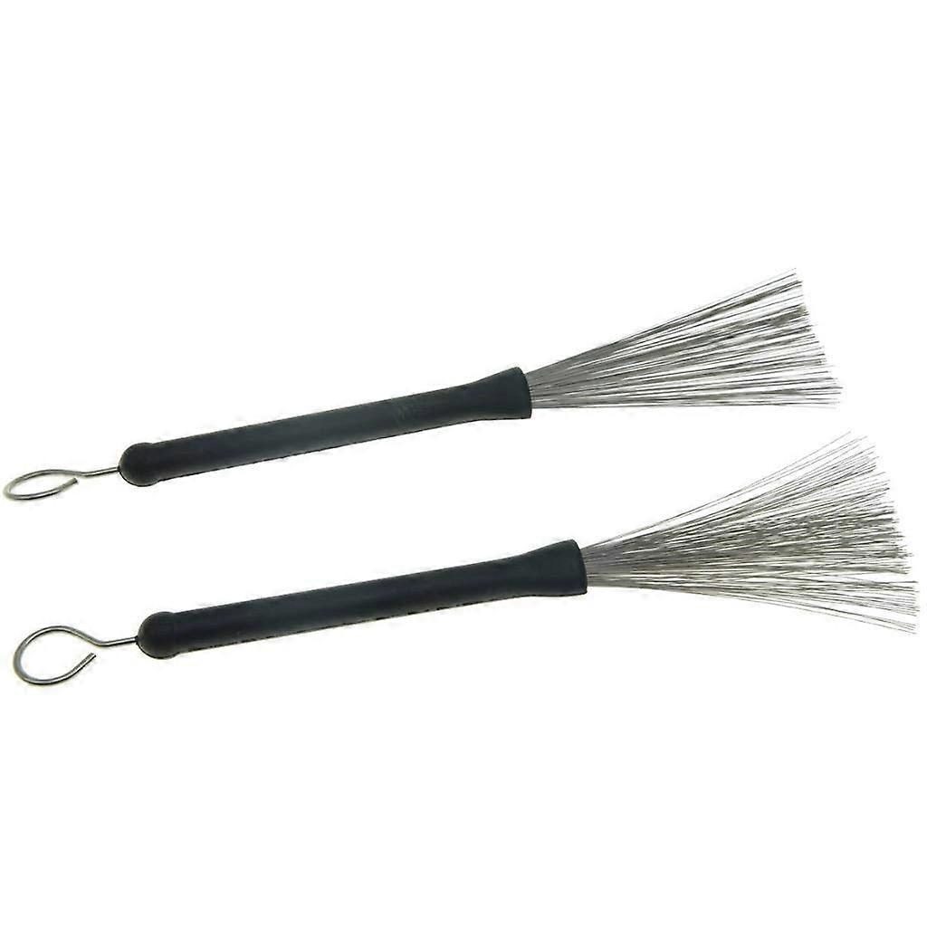 1 Pair Retractable Steel Wire Drum Brushes for Jazz Drummers Percussion Practice