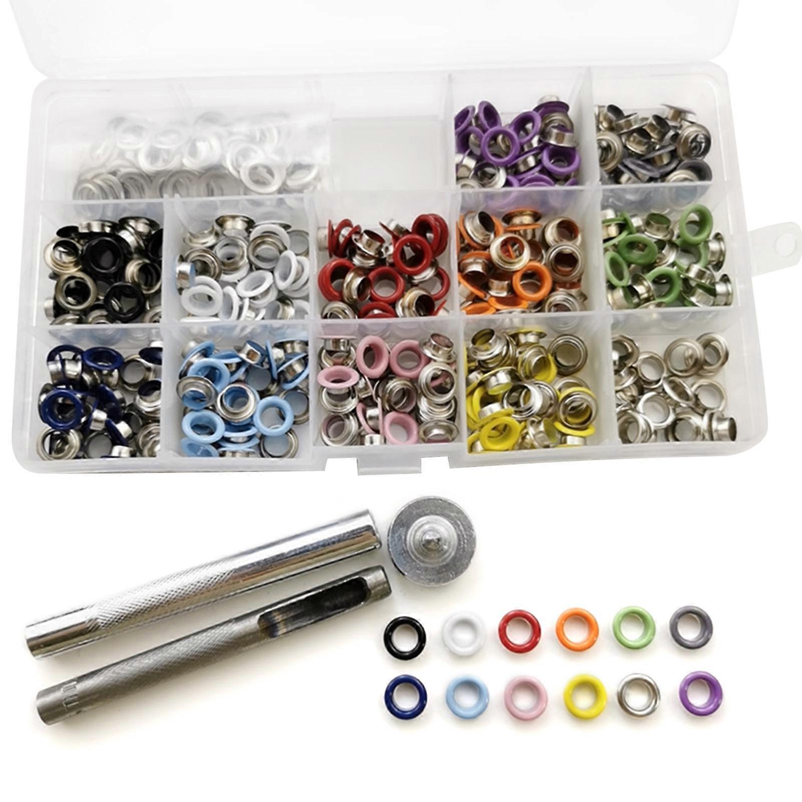 Convenient 0.24inch Grommet Eyelet 360Sets, Perfect for Fabric Curtains, Canvas Belts, and DIY Craft Enthusiasts Multicolor