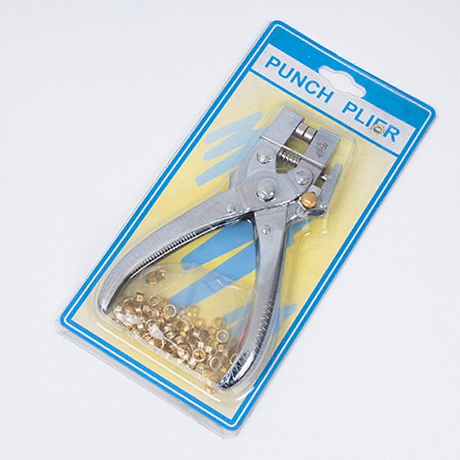 East buy - Rivet Setting Tool - Rivet Setter Punch Pliers Belt Holes Eyelet Setting Tool with 100pcs Easy Press Hollow Grommets