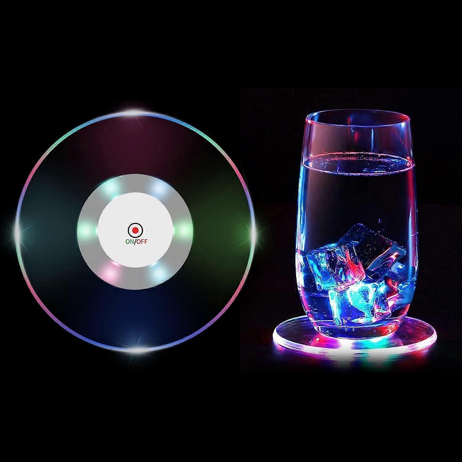 Illuminated Beverage Protector Duo - USB Powered Glowing Mat Set with Flashing Modes for Entertainment Events, Home Kitchen Use, Celebration Gathering