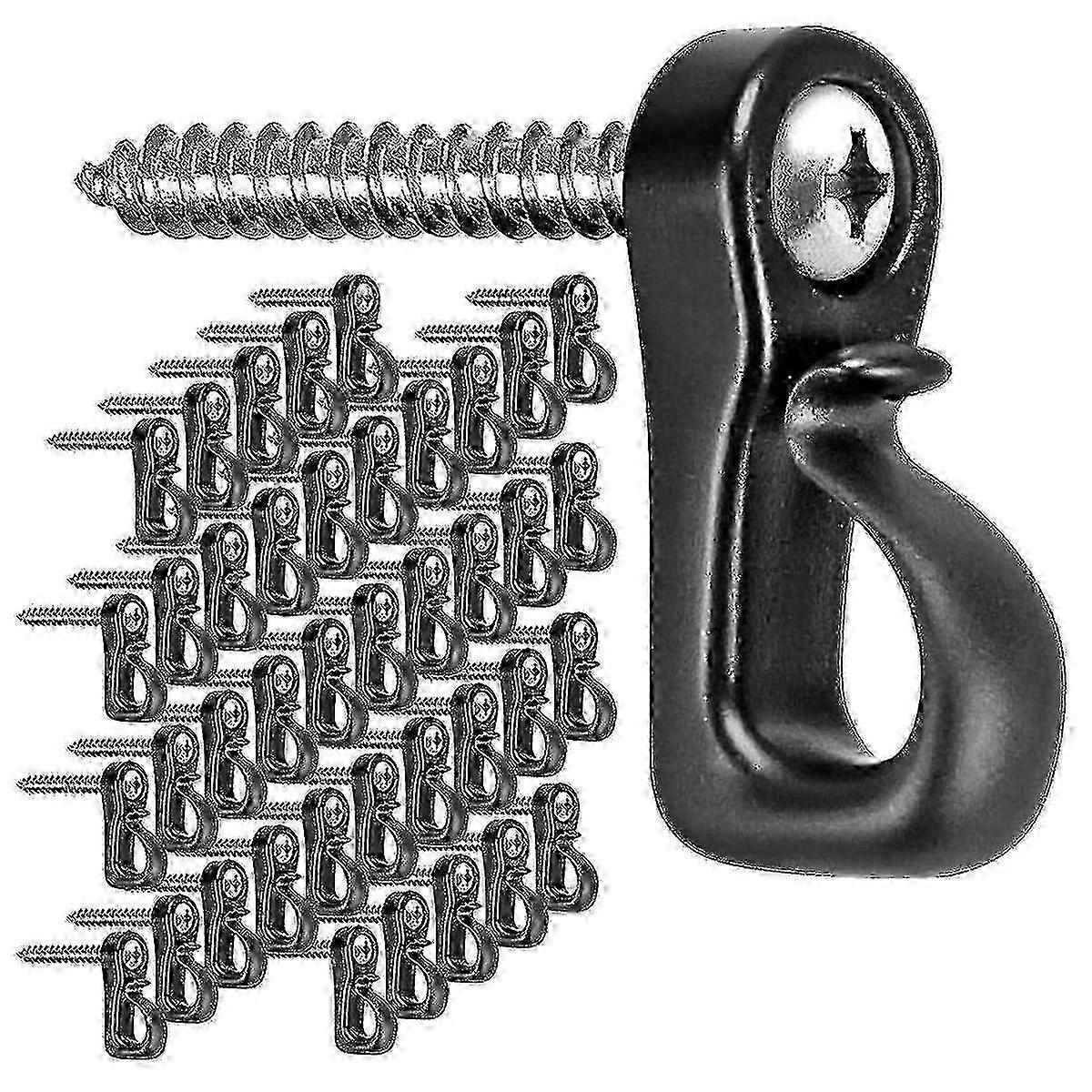 40-Pack Q-Hanger Hooks: Christmas Light Hanger Hooks with Screws for Garage Outdoor Use, Wire Management