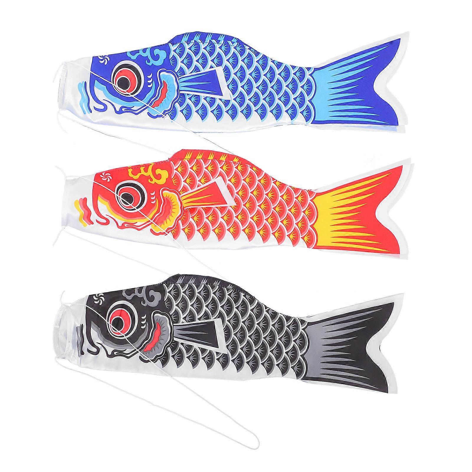 Hanging Fish Kite Streamer Fish Kite Decor Garden Home 3Pcs