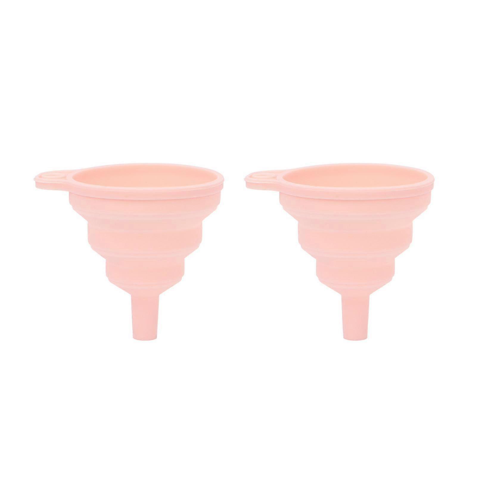 Liquid Transfer Funnel Set - 2Pcs Heat Resistant Foldable Silicone Funnels