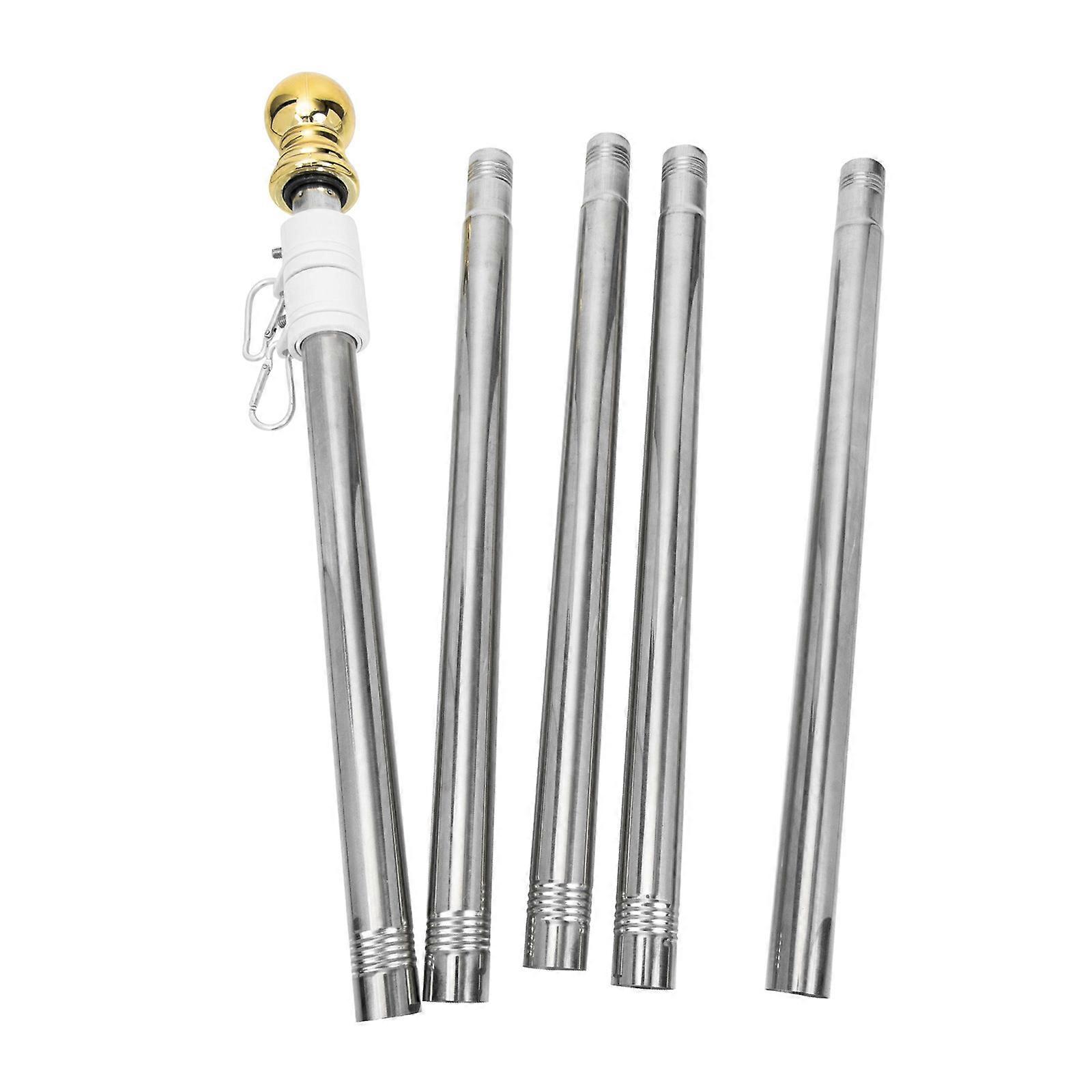 1 Set of Durable Stainless Steel Flag Pole Rustproof Sturdy Flagpole for Garden
