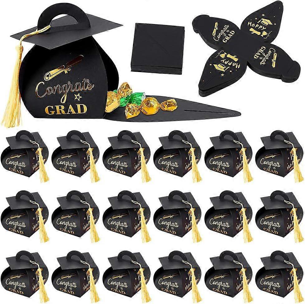 50Pcs Graduation Cap Gift Box Graduation Party Favors Graduations Decorations with Tassel Treat Box Graduations Centerpieces for Tables for Class of 2