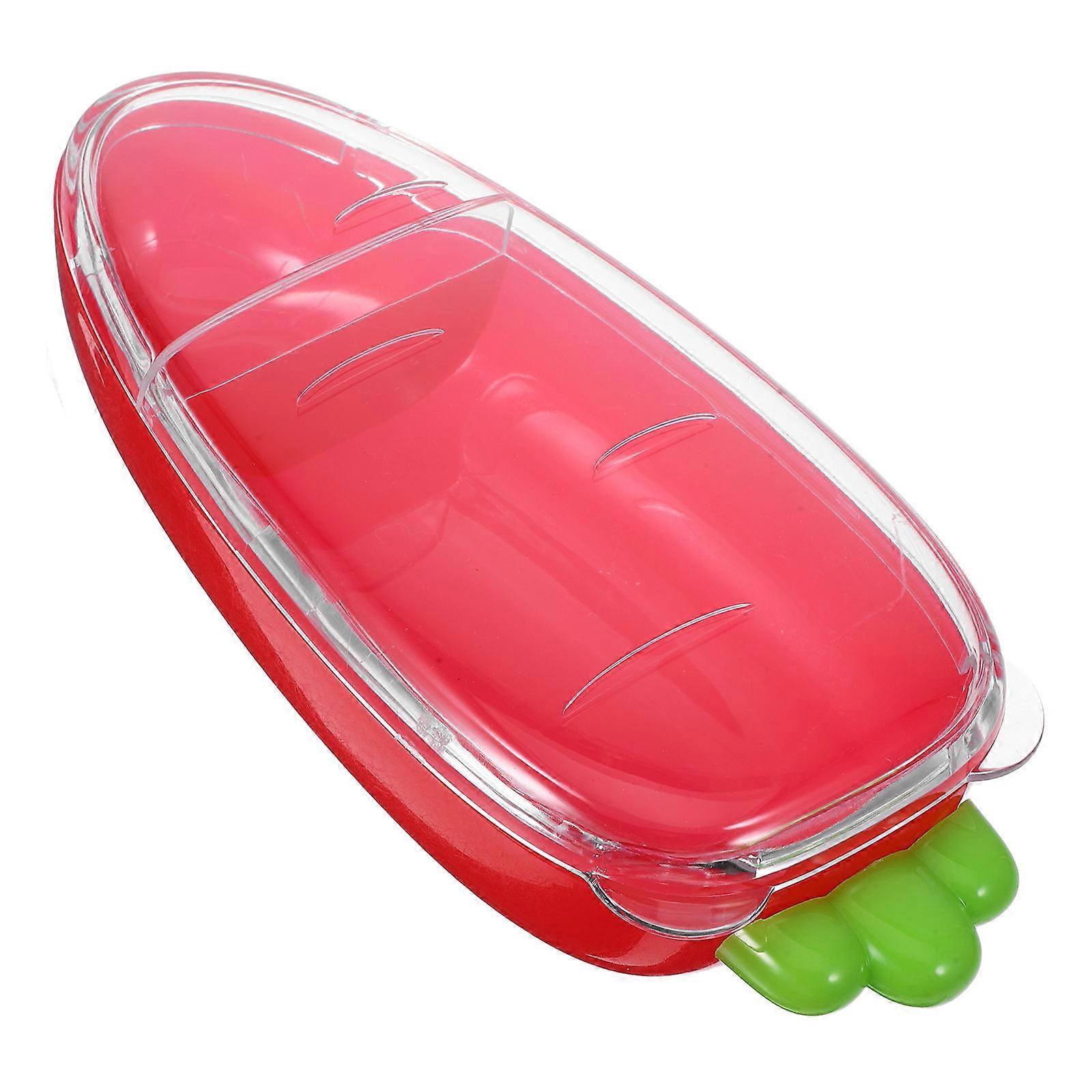 Red ABS Reusable Plastic Divided Box for Storage Use 2-Compartment Container