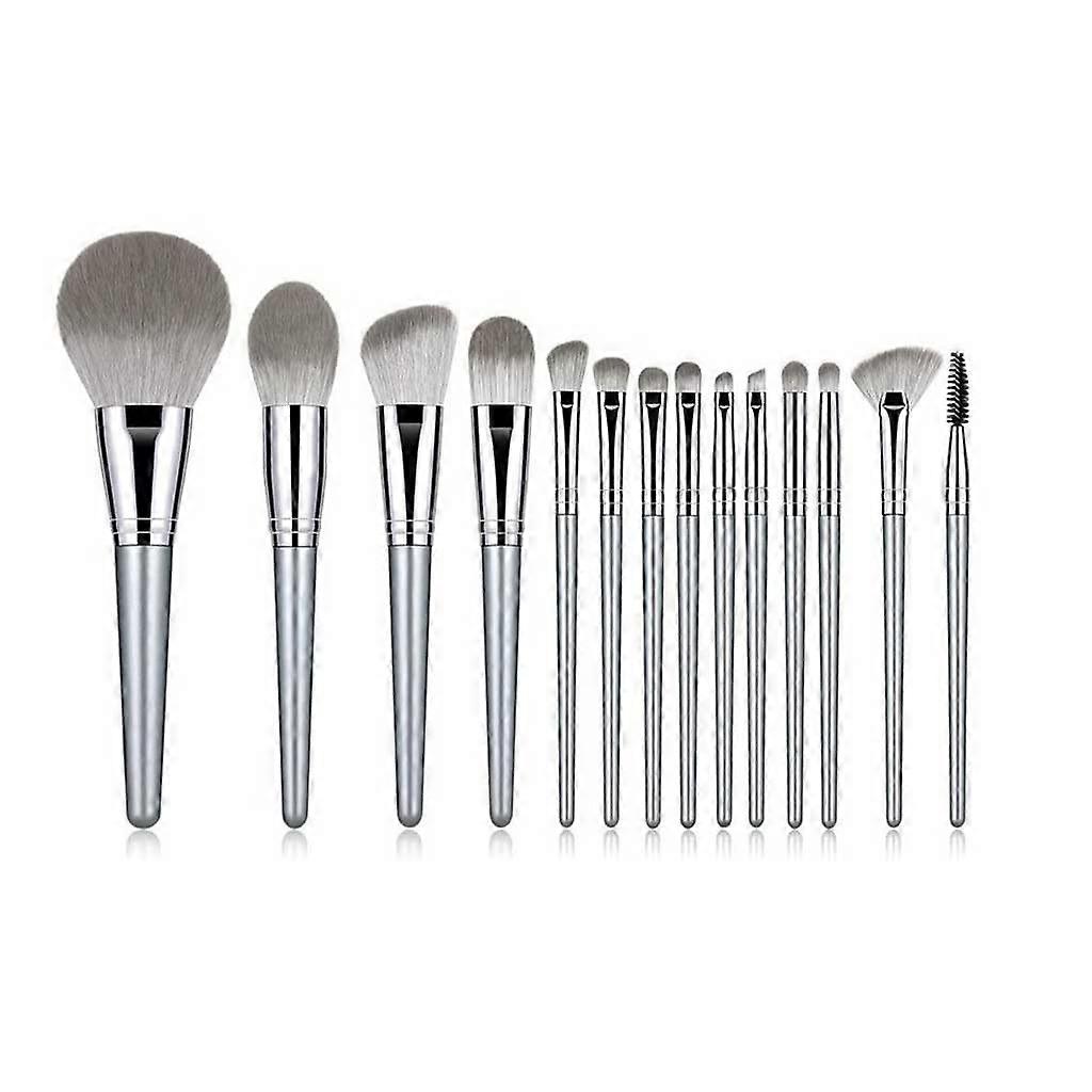 14 Piece Champagne Makeup Brush Set with Soft Blending Foundation and Eyeshadow Brushes