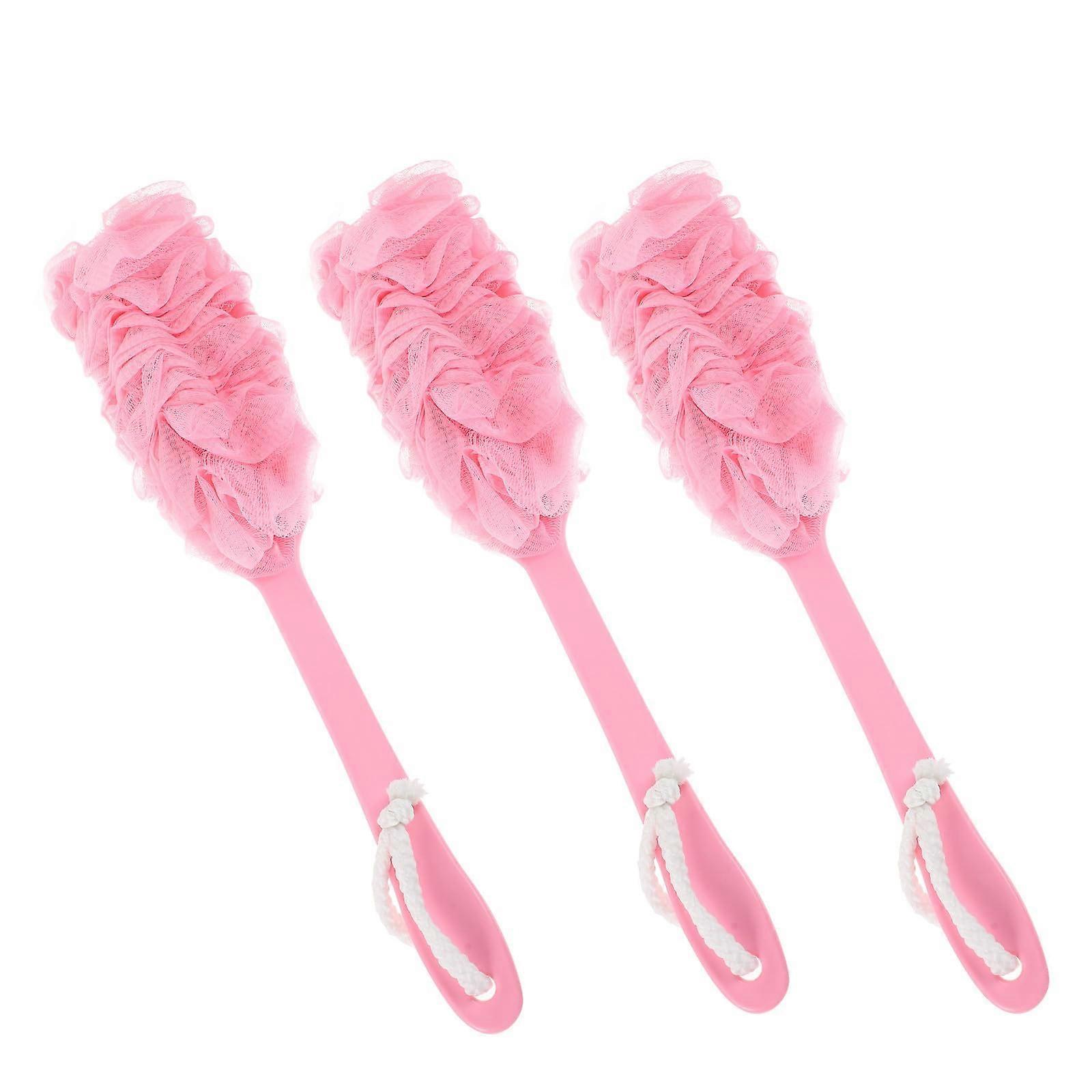 3pcs Long Handle Back Scrubber for Shower, Exfoliating Body Brush with Soft Bristles for Deep Pore Cleansing