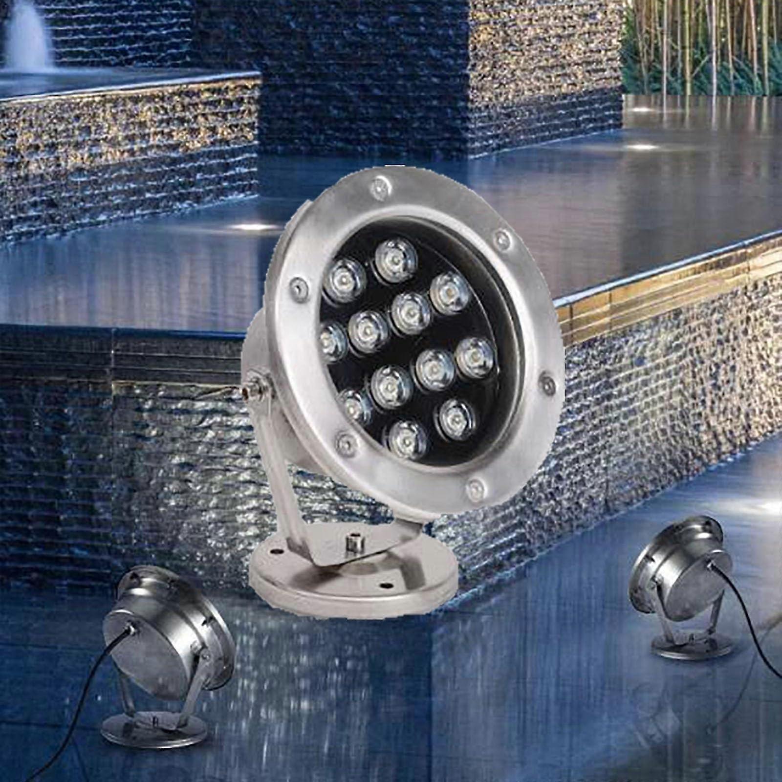 RGB Underwater Pond Lights Submersible LED Fountain Light IP68 Waterproof 24V 18W Green Adjustable