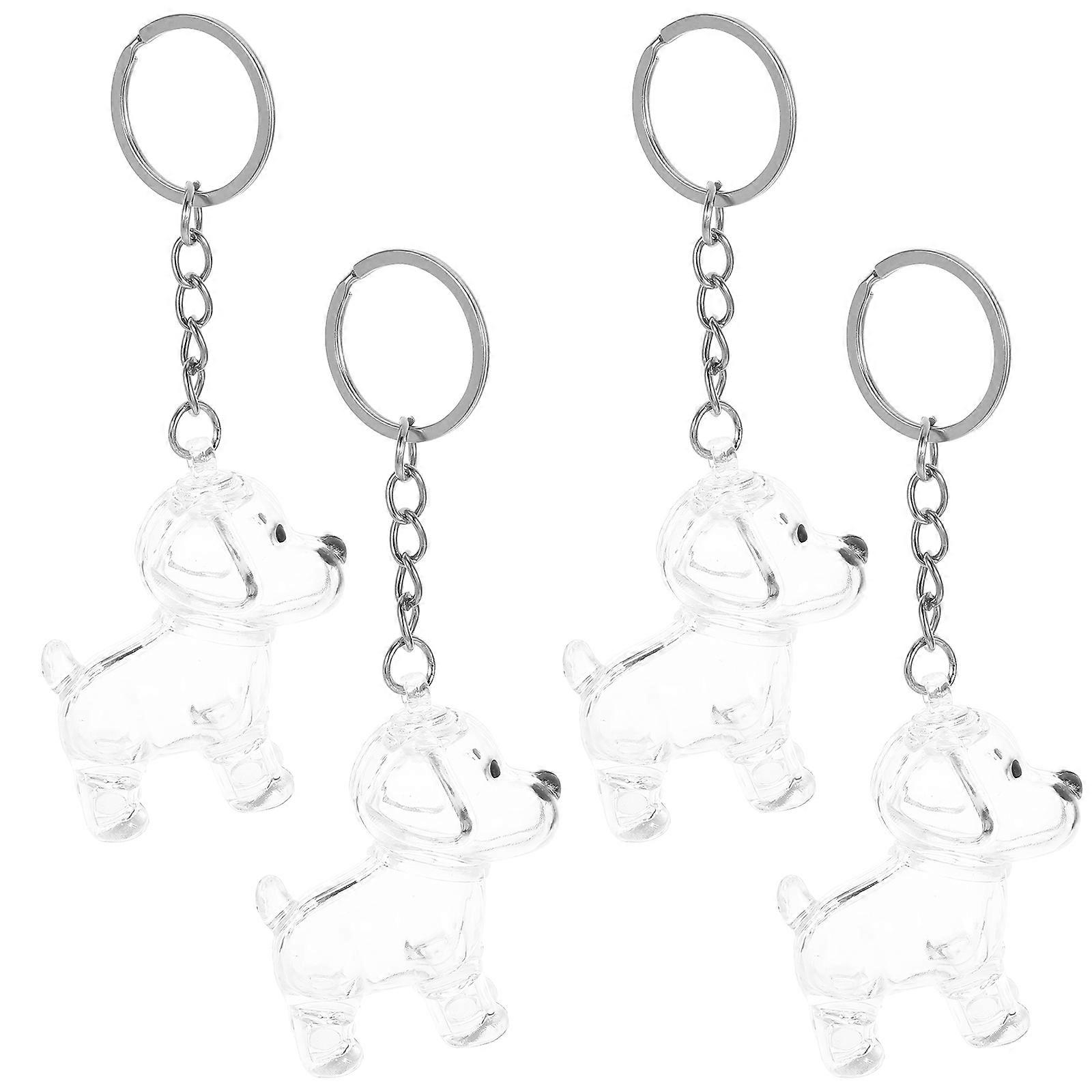 Dog Hair Keepsake Box for 4Pcs with Keychain Transparent