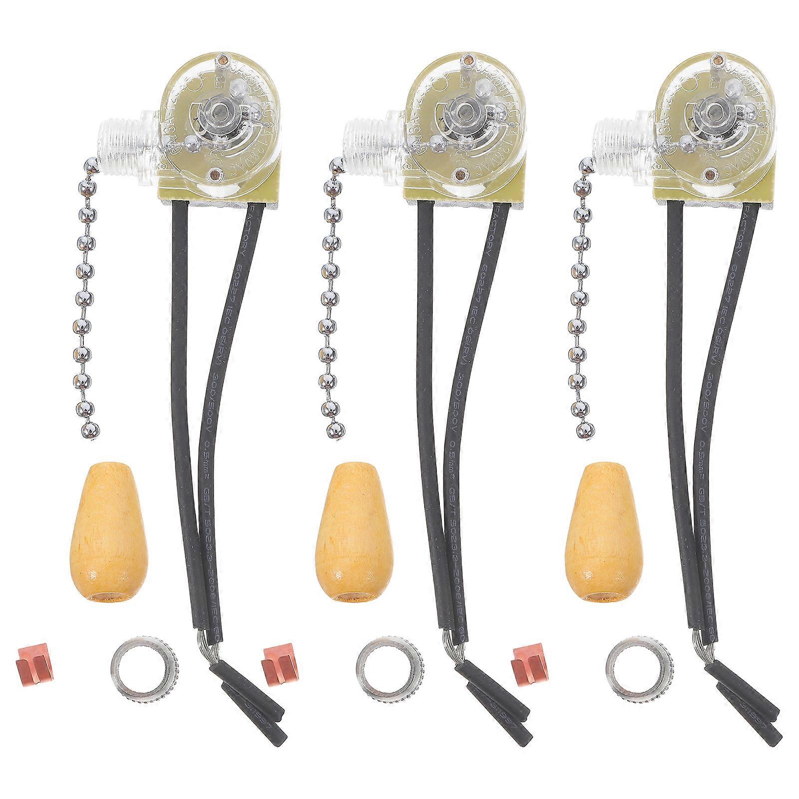 Ceiling Fan Chain Replacement Fan Pull Chain for 3Pcs Silver Accessories