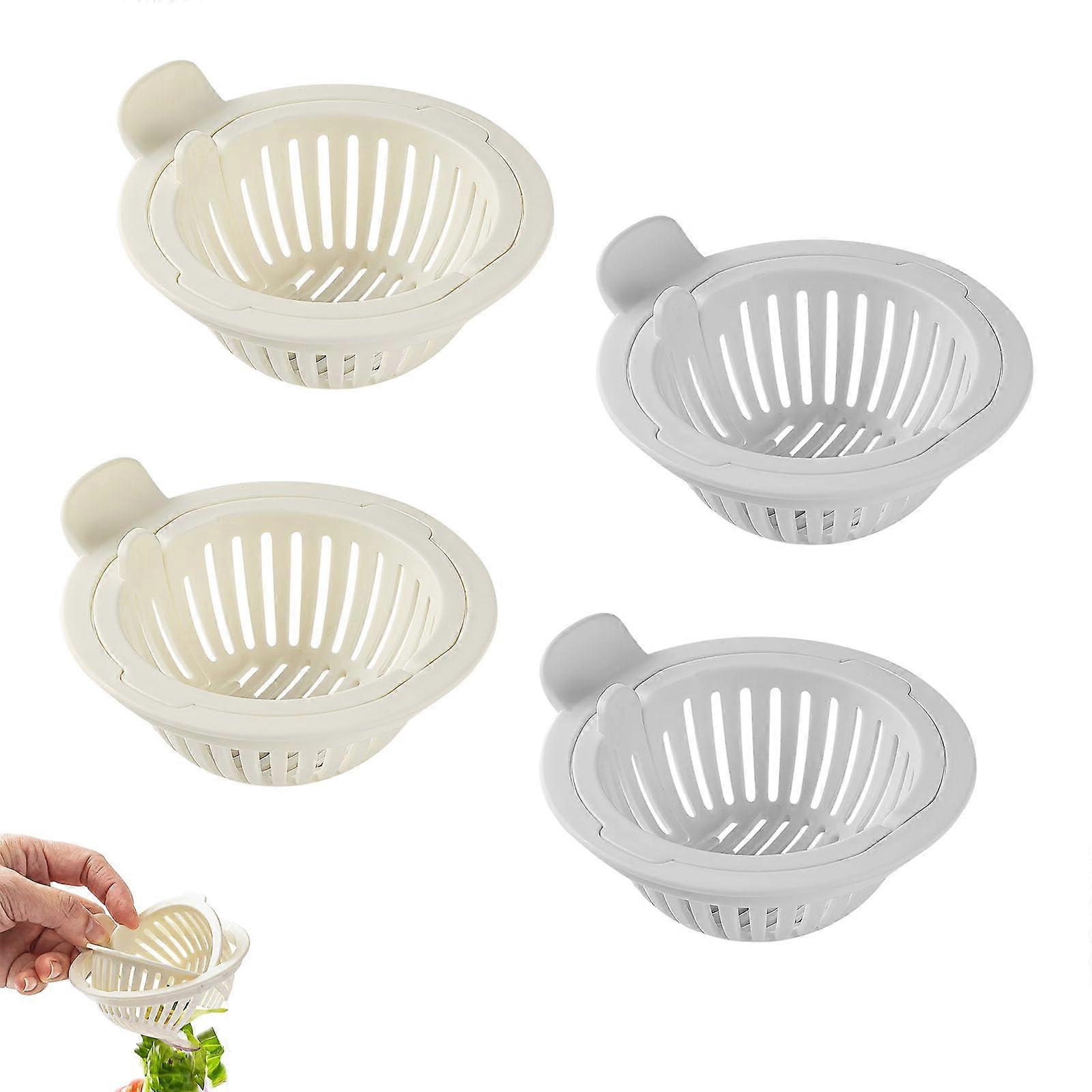 4PCS Kitchen Sink Strainer Basket with OneClick Waste Disposal, SelfCleaning, Universal Fit