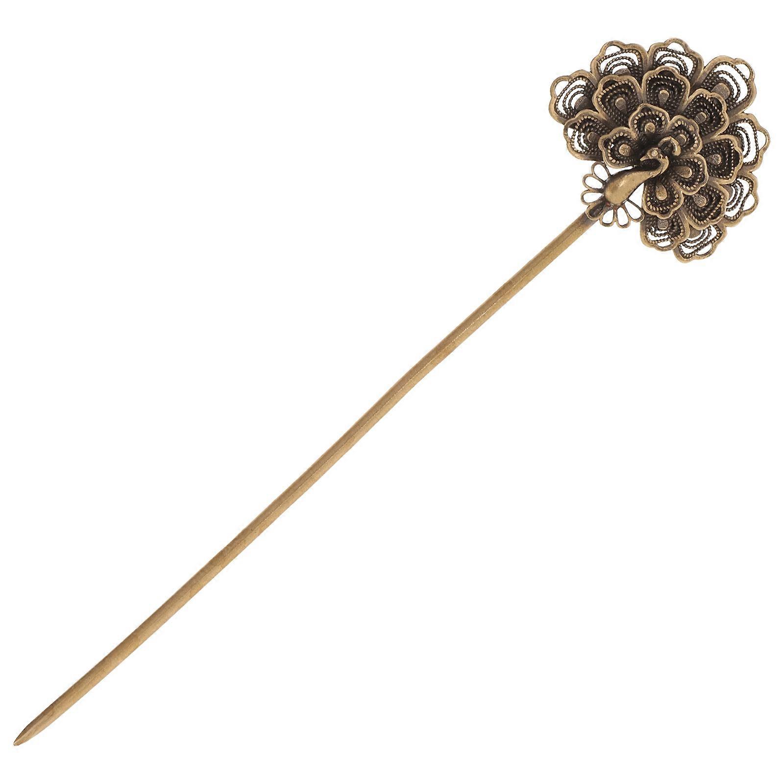 Handheld Copper Cigar Draw Enhancer Tool with Peacock Shaped Punch