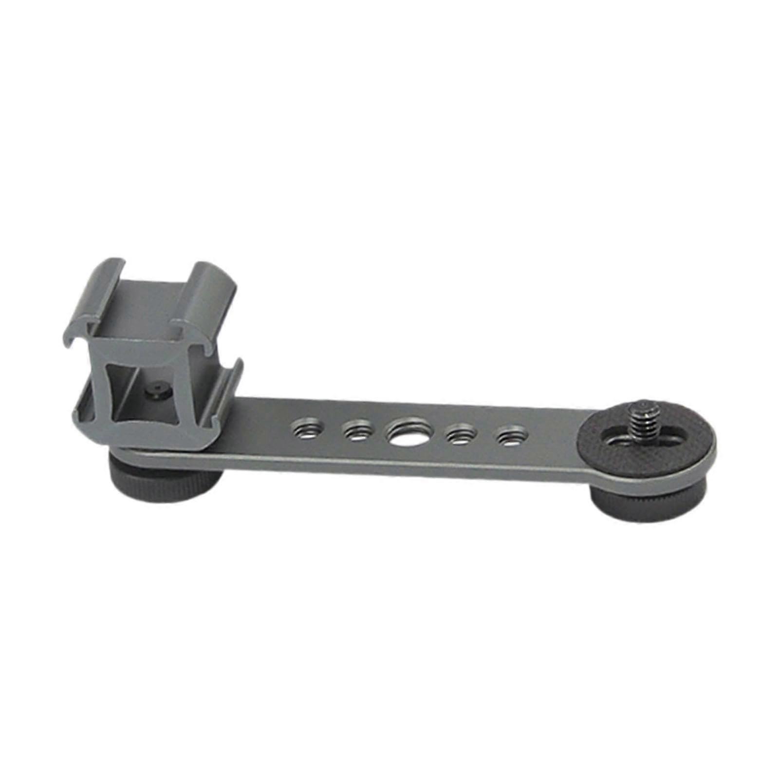 Triple Cold Shoe Mounts Plate For Gimbal Stabilizer Microphone Stand 1/4 Inch Camera Flash Extension Bracket Gray