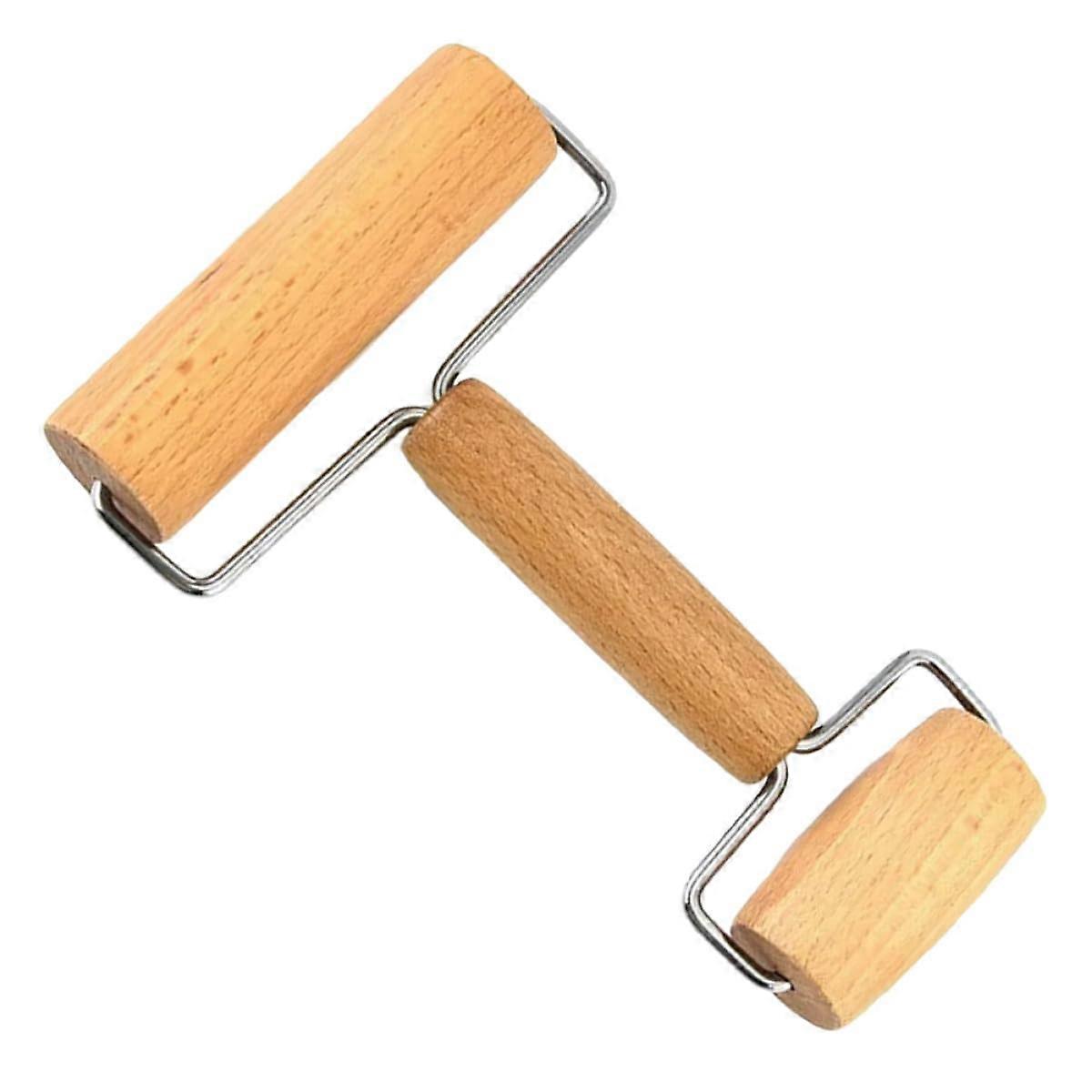 Wooden DoubleEnded Rolling Pin with Ergonomic Grip for Pizza and Pastry Baking