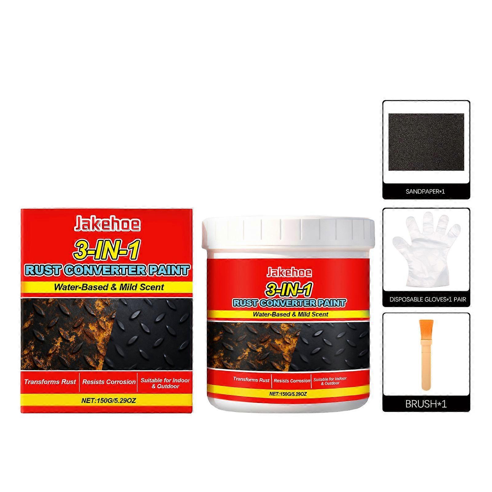Jakehoe Metal Rust Remover Kit: Water-based metal rust-proof primer, waterproof, rust-proof, and corrosion-resistant primer