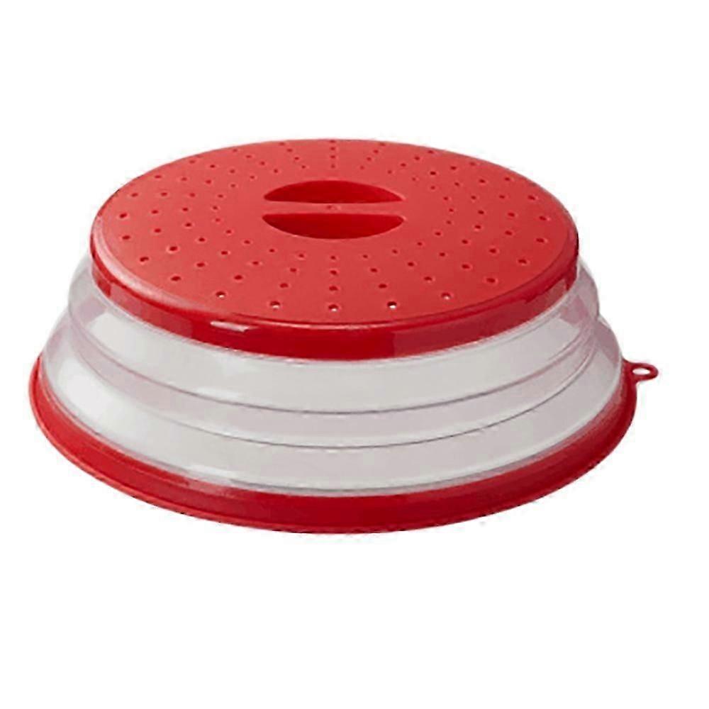 Collapsible Microwave Splatter Cover with Lid (Red)-JJ