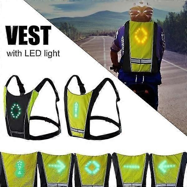 Cycling Vest Led Wireless Mtb Bike Bag Safety Led Turn Signal Light Vest Bicycle Reflective Warning Vests With Remote Controller