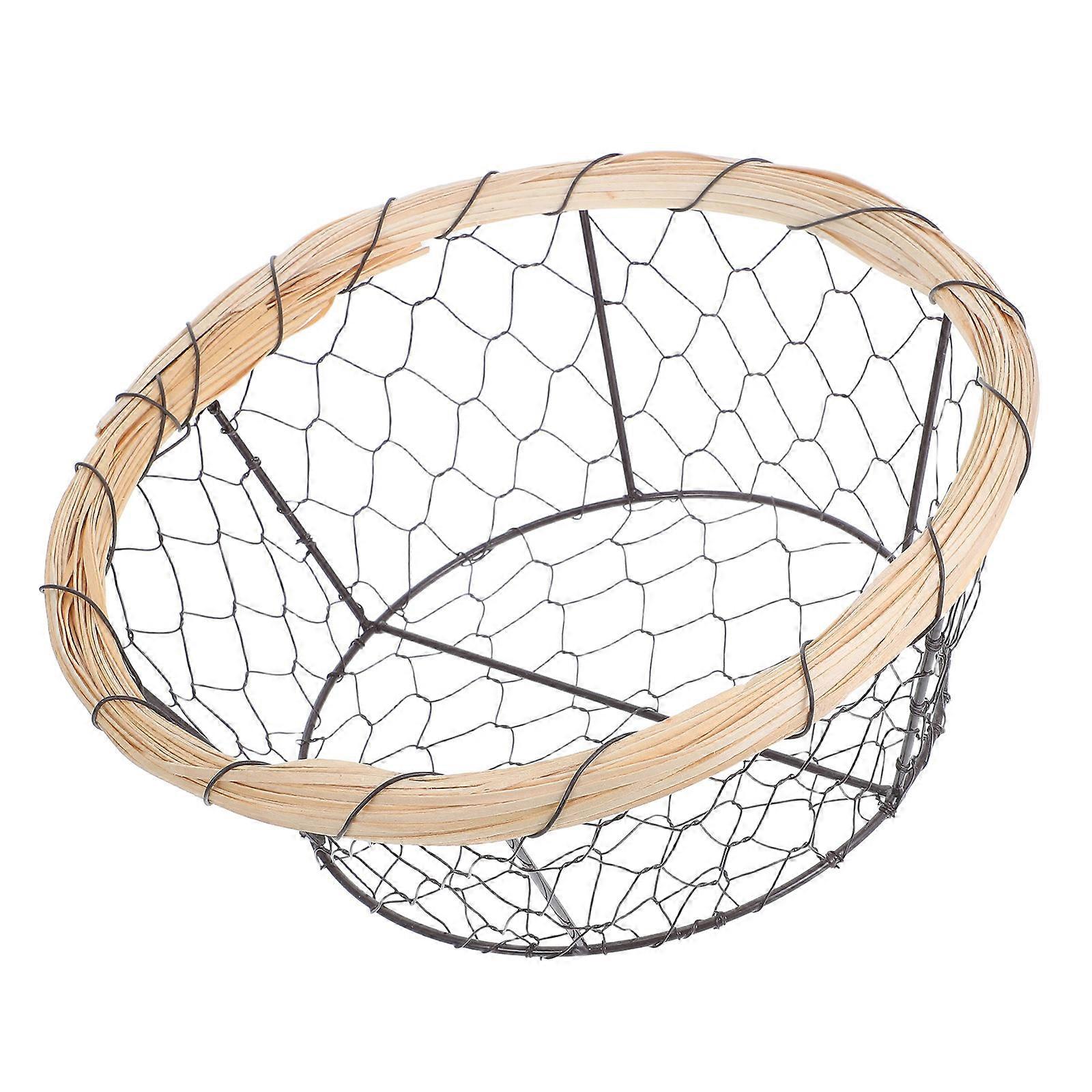 Iron Wire Basket for Bread Storage Rustic Multifunctional 1 Piece for Kitchen