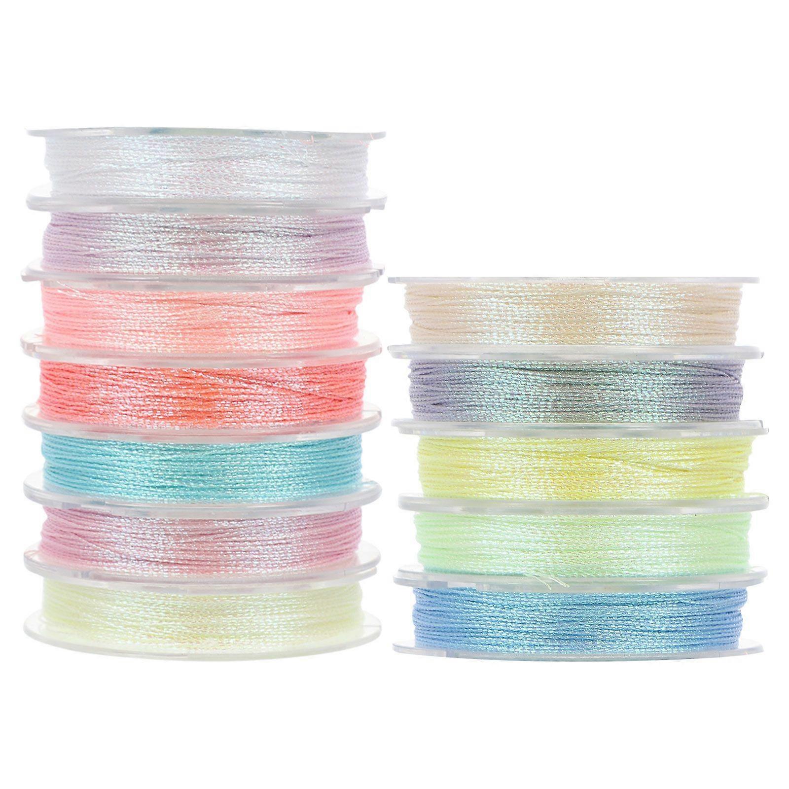 12 Rolls Embroidery Threads Luminous Sewing Threads Cross Stitching Threads Sewing Supplies