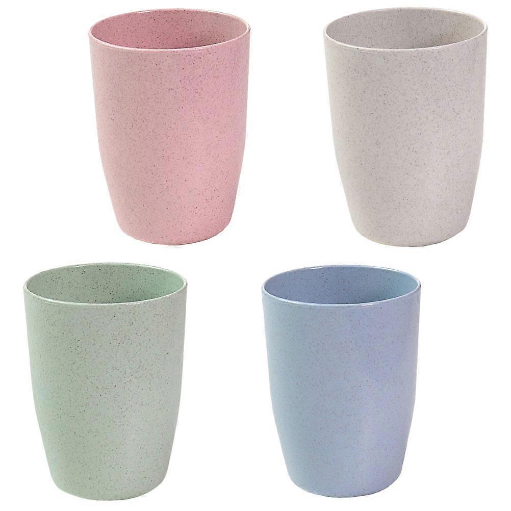 Toothbrush Cups Wheat Straw Reusable for Storage 4Pcs Assorted Color Cups
