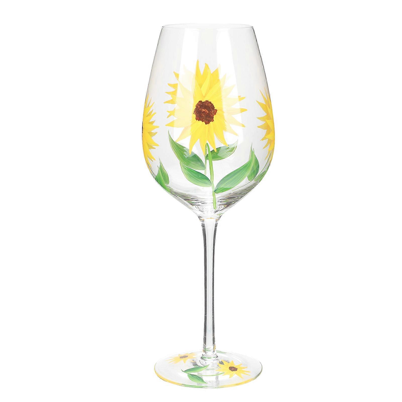 Yellow Pattern Wine Glass for Flute Function