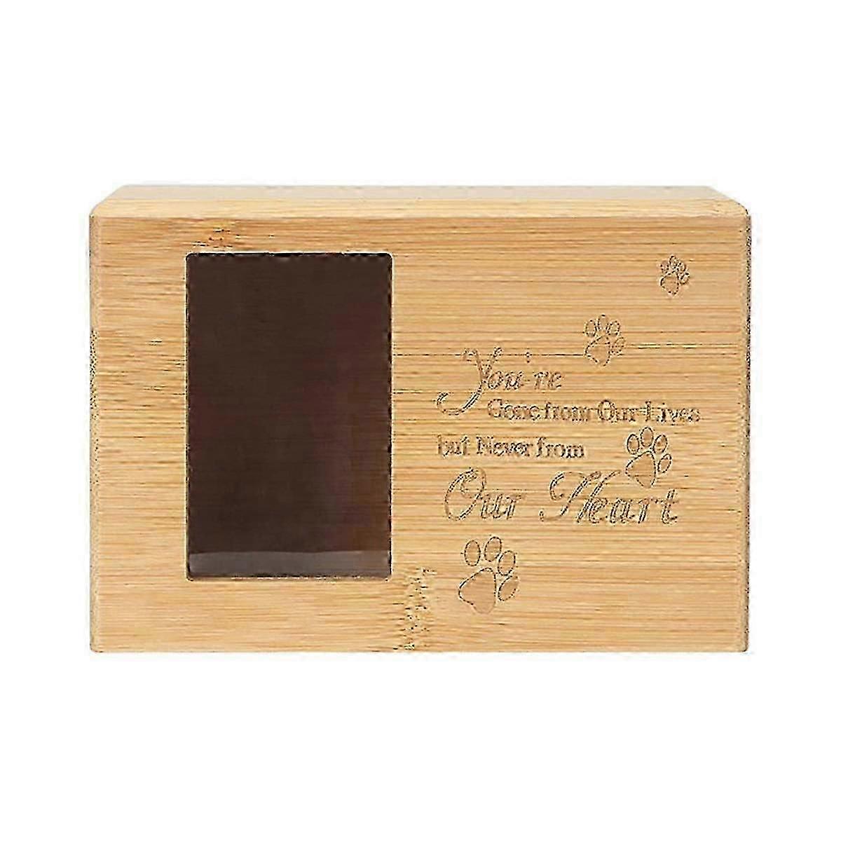 Pet urn, memory box with picture frame for ashes, cremation