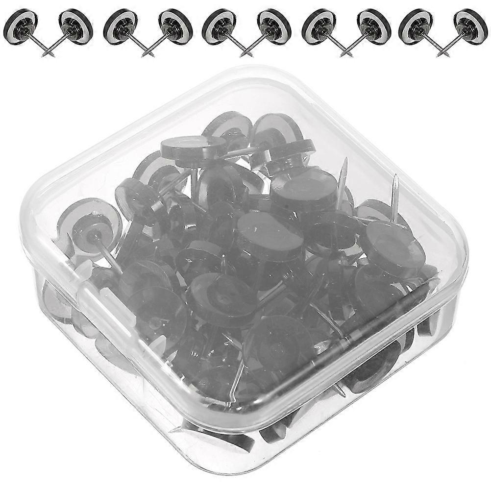 Black Pushpins Plastic Thumbtacks for Office Decoration 1 Box Push Pin