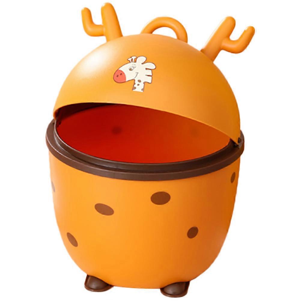 Press Desktop Trash Can Cartoon Style Waste Bin