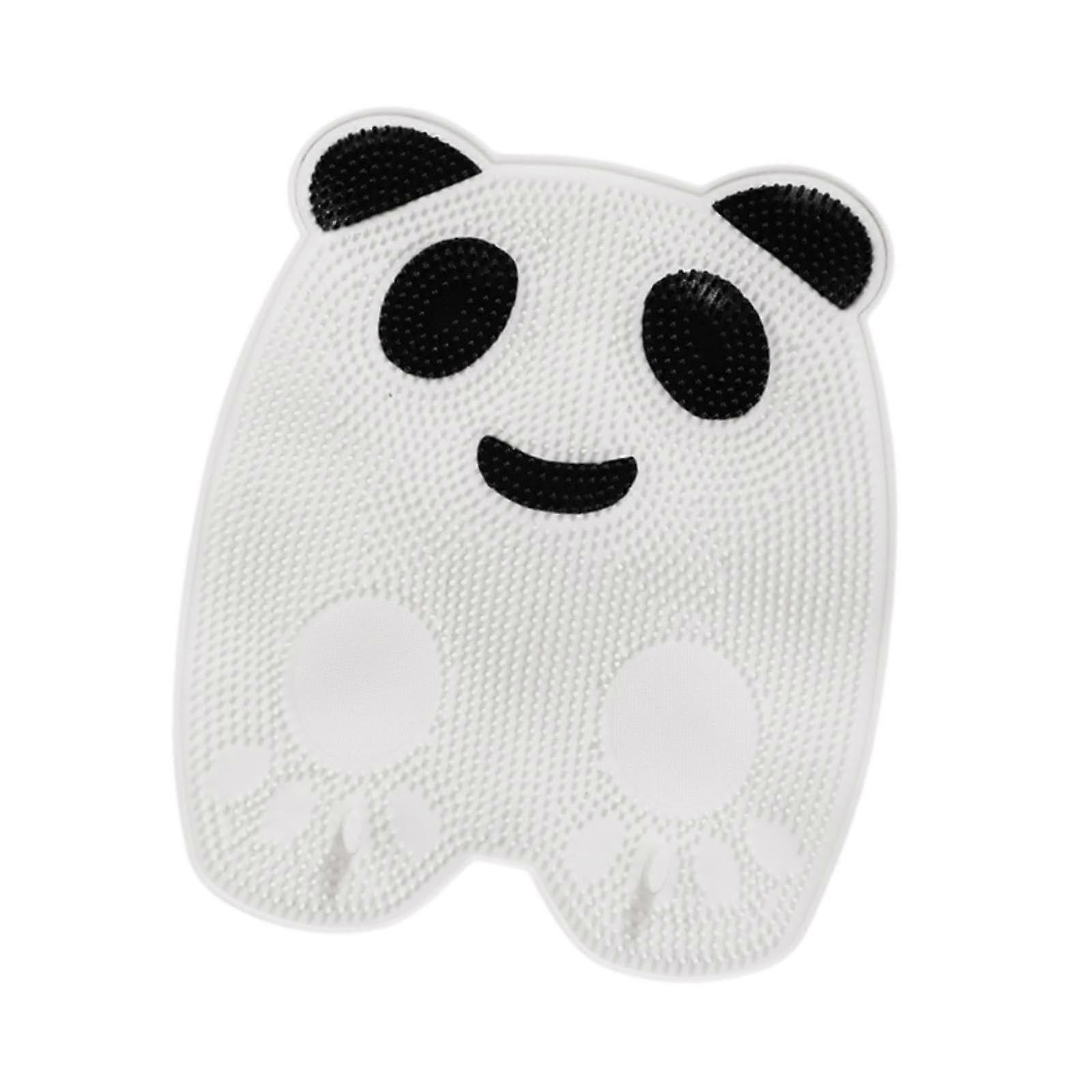 Shower Back Scrubber with Suction Cups Silicone Bath Massage Pad Panda Design for Hands Use