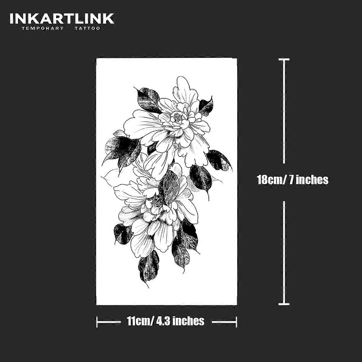 Flower Temporary Tattoo,Lasts To 15 Days New Technology Magic Waterproof Semi Permanent Sticker.
