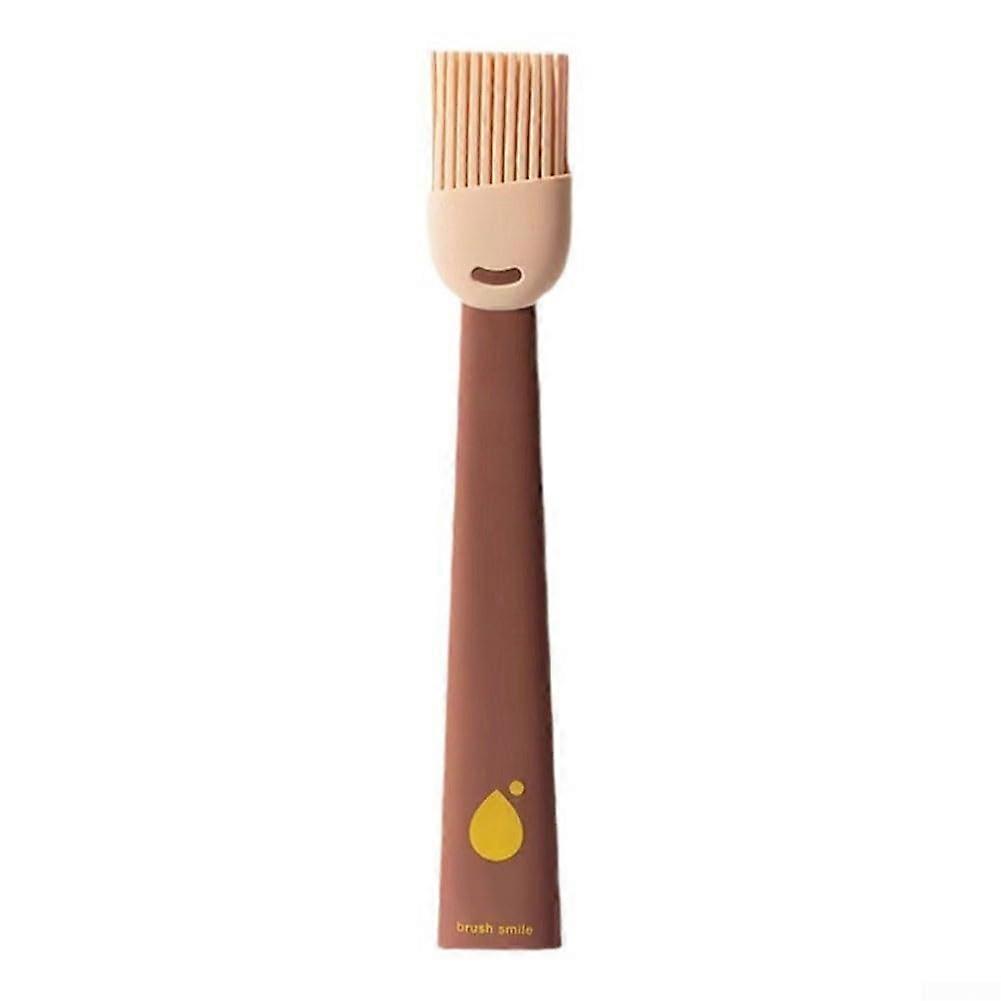Silicone Basting Brush with  Temperature Resistance for BBQ, Baking and Pastry (Brown)