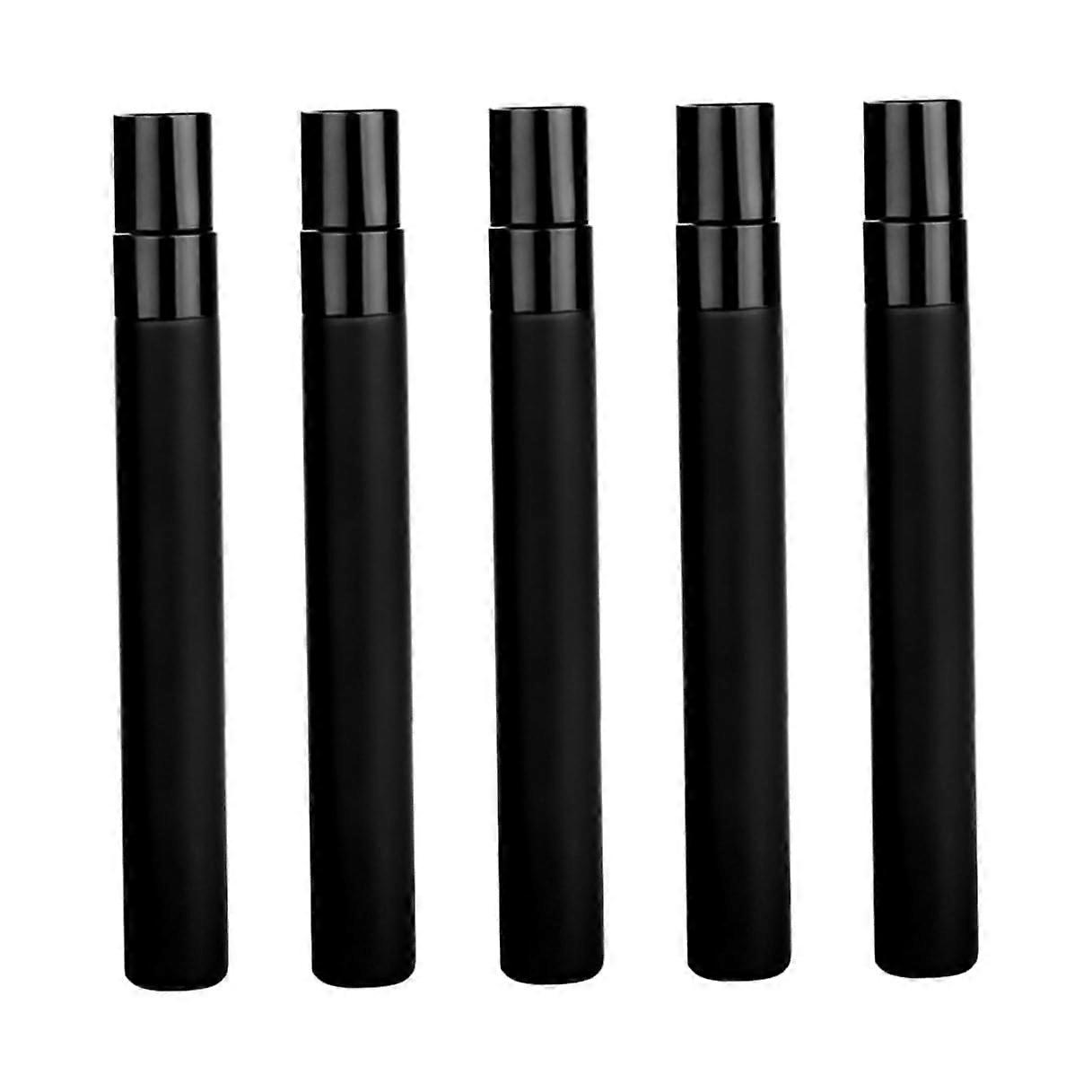 5Pcs Refillable Perfume Atomizer Bottles Matte Black LeakProof Travel Spray for Essential Oils