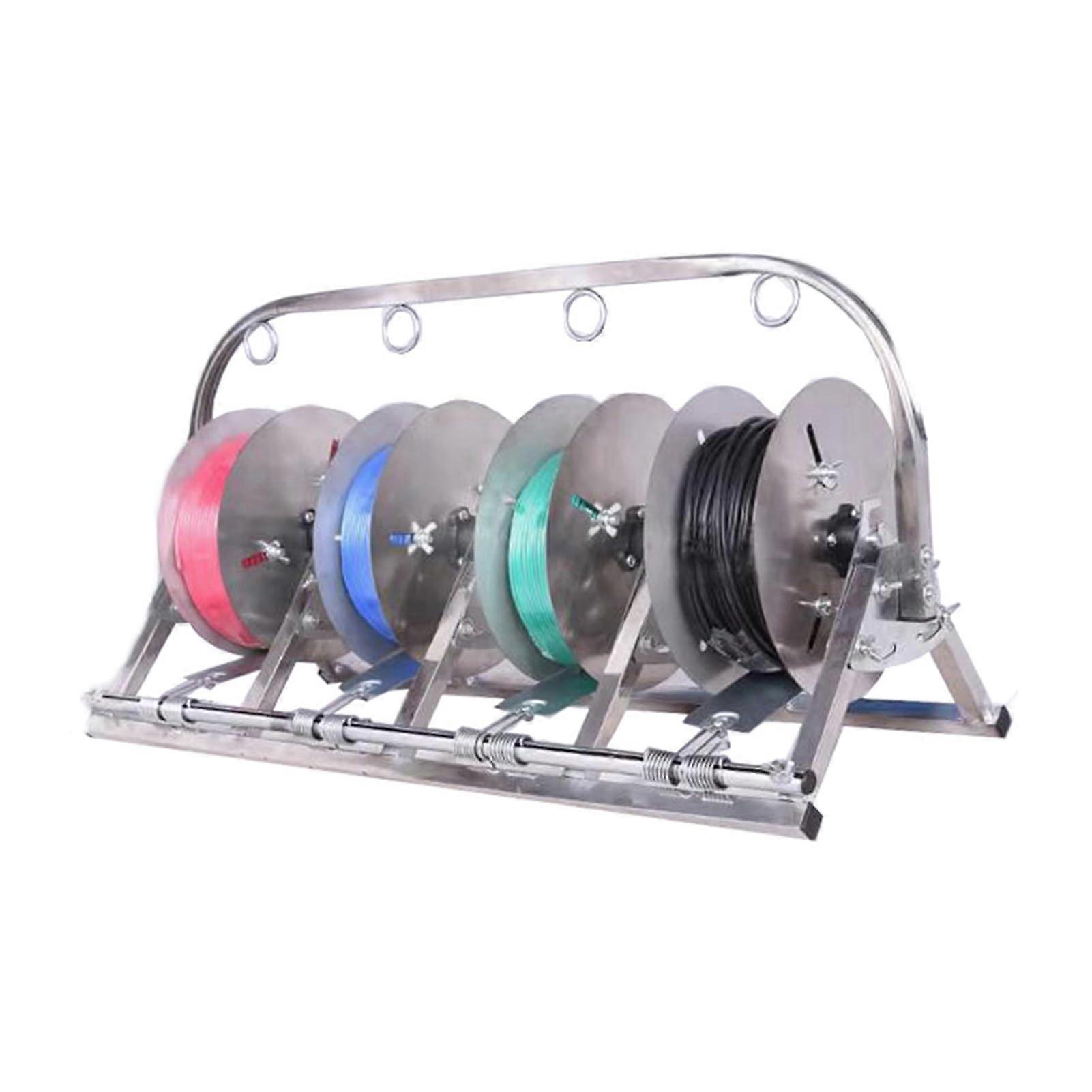 Heavy Duty Wire Spool Rack with Adjustable Tray Width, MultiSpool Storage, 3/4 Rods, 75x40x30cm