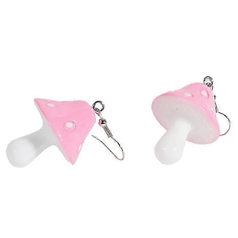 1 Pair Fashion Dangle Earring Lovely Simulation Mushroom