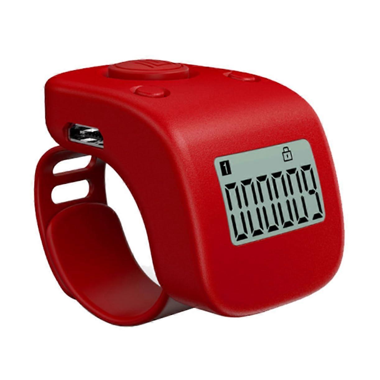 Rechargeable Digital Finger Tally Counter with Ring, Silent Operation, SixDigit Display for Events