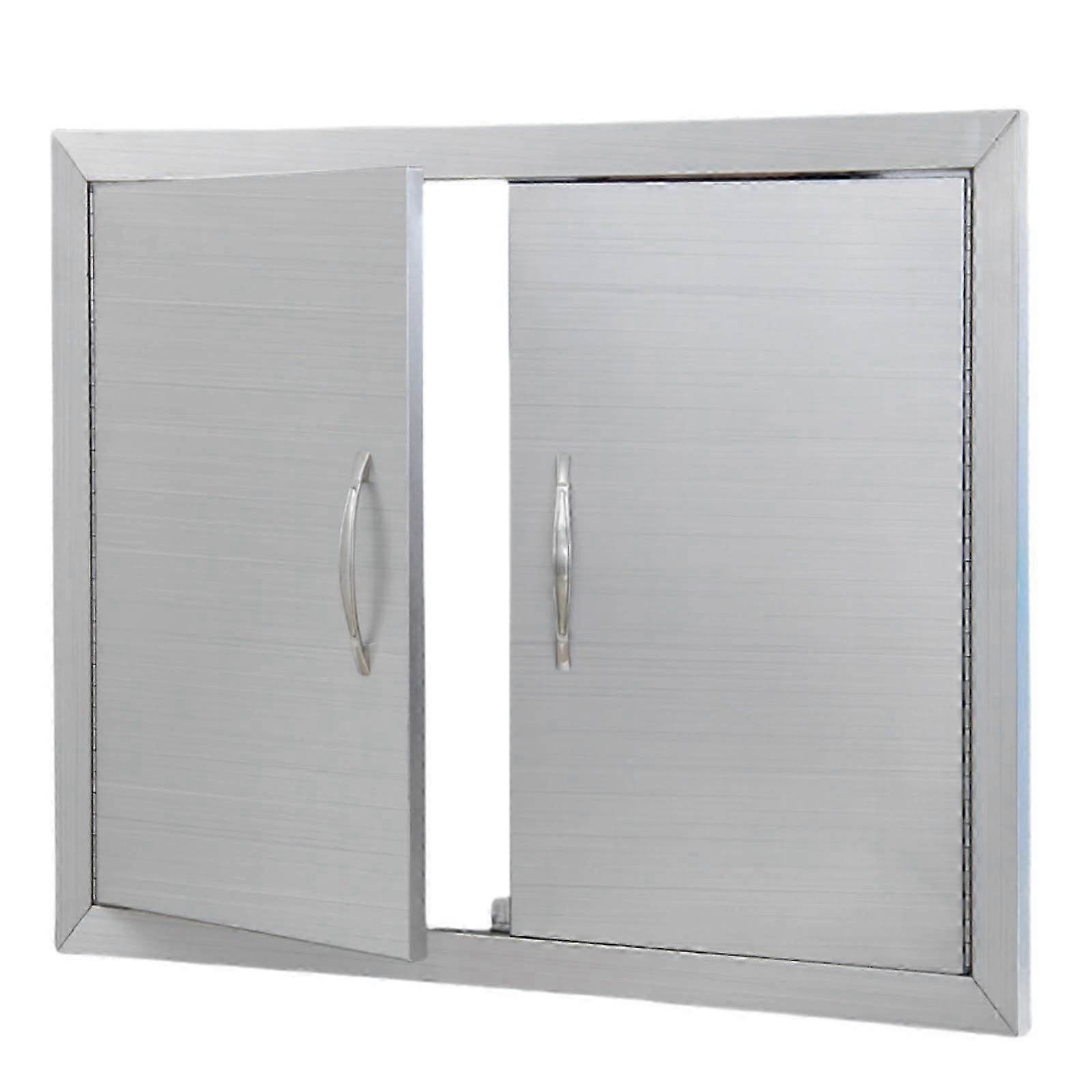 30x21 Waterproof Stainless Steel Outdoor Kitchen Access Door with Magnetic Lock and Flush Mount Design