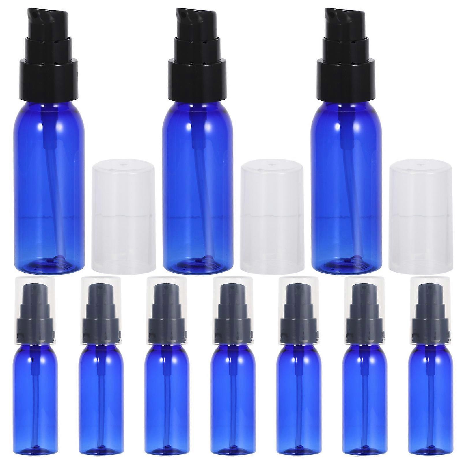 Refillable Pump Bottle Blue Makeup Container for Daily Use 10Pcs