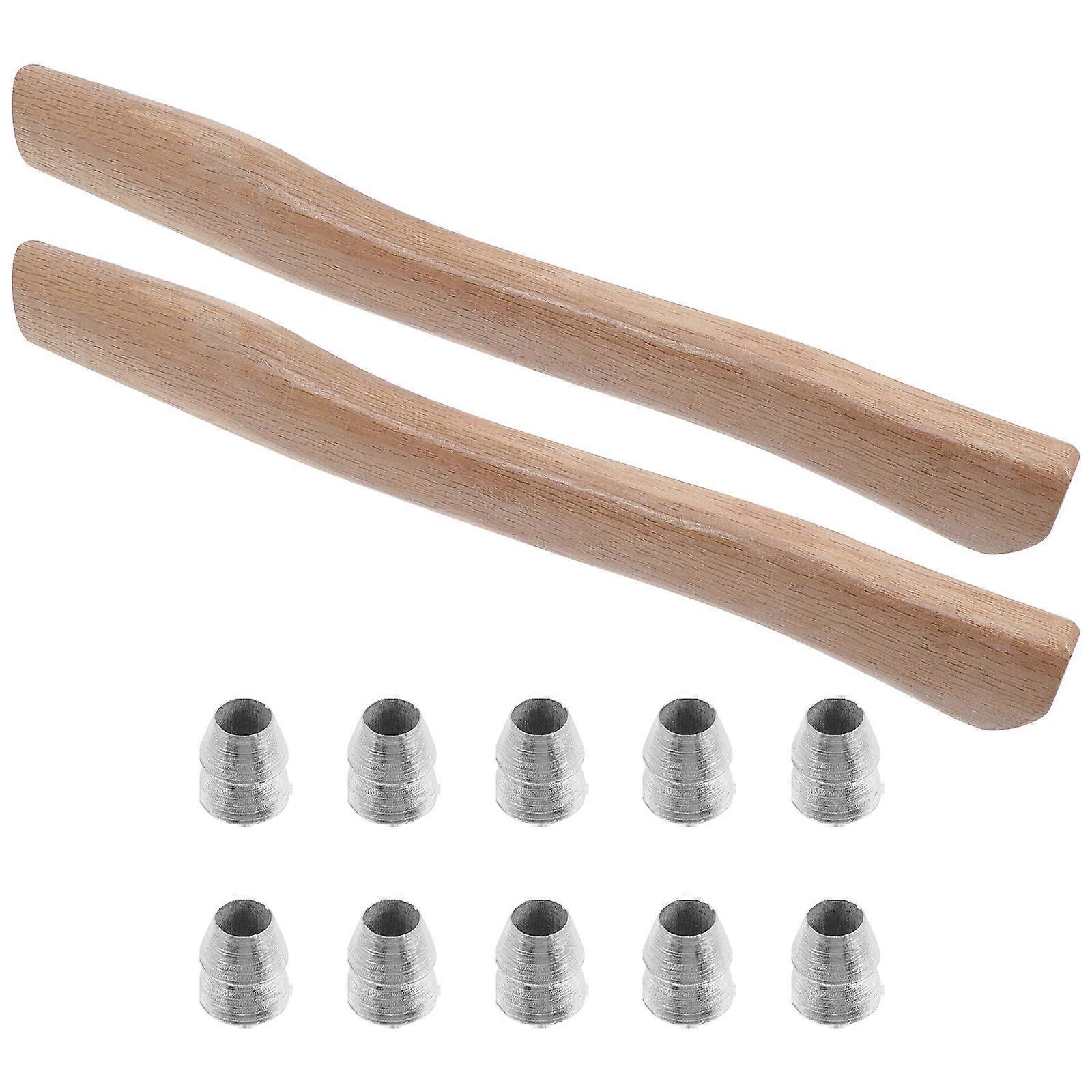 Wooden Handle for Camp Replacement Practical Grip Handle 1Set with Wedge