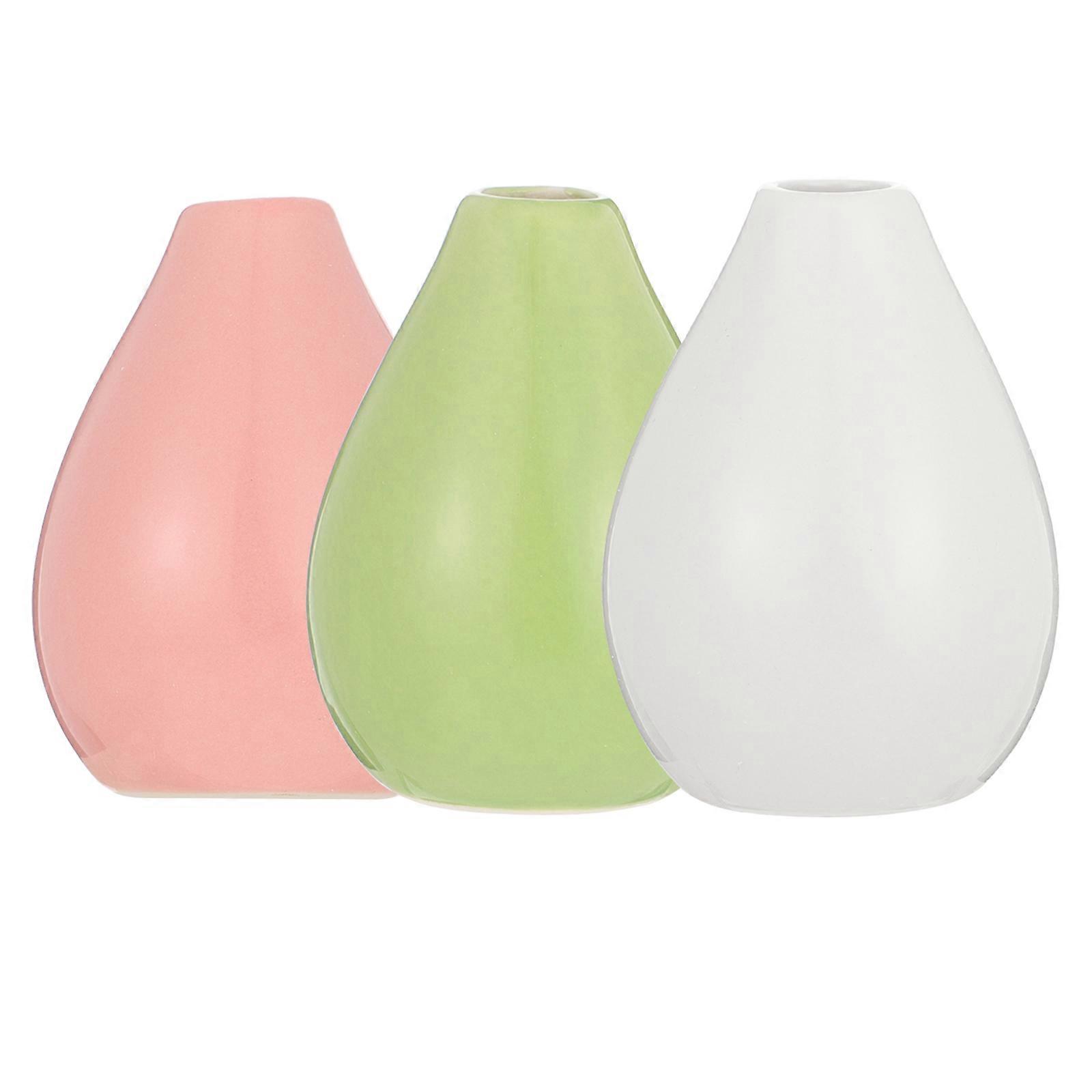 Desktop Vase Ceramic Containers for Hydroponics 3Pcs Set