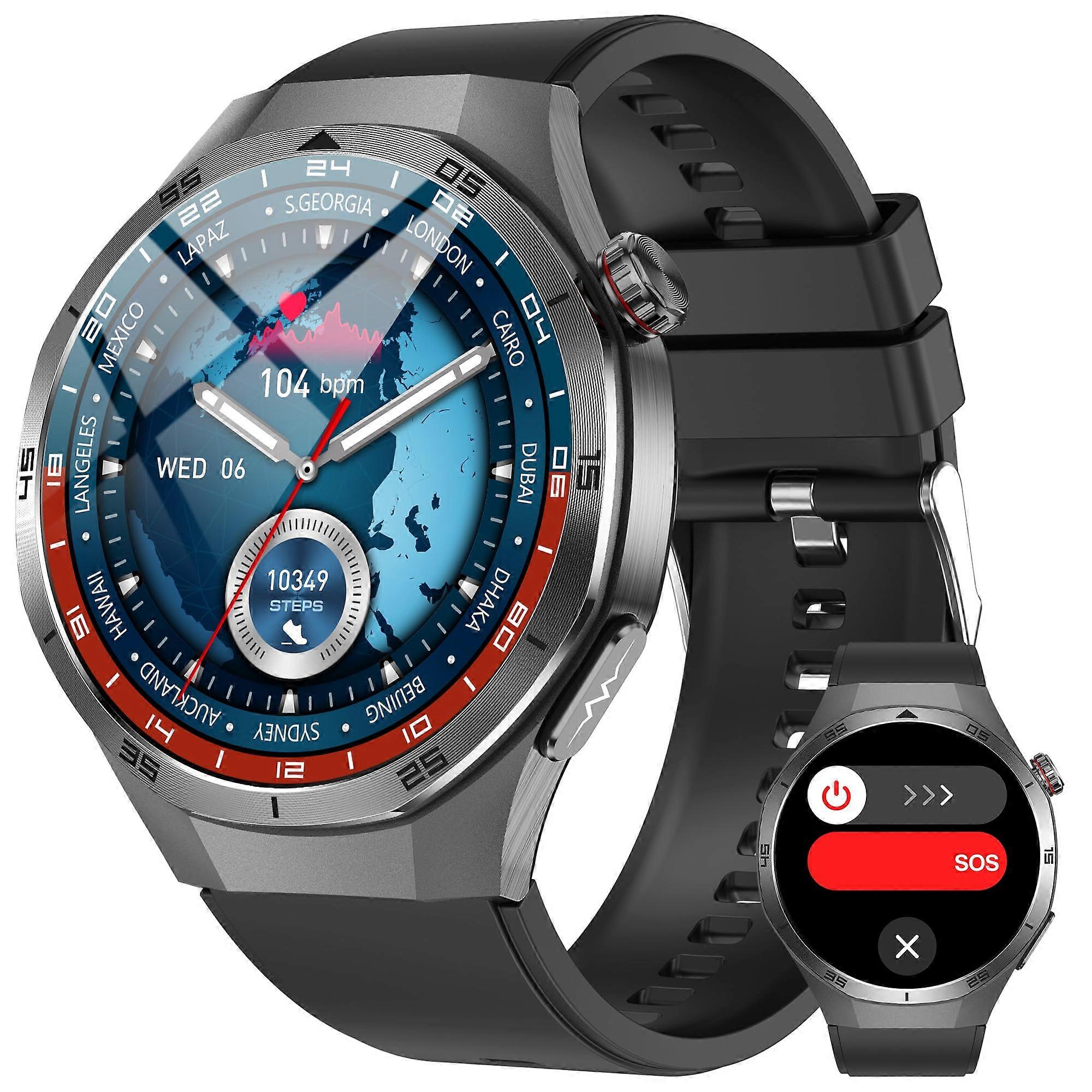 Smart Watch for Men AMOLED Display with Call Function, Waterproof Fitness Tracker for Android iOS