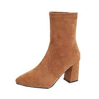 Stivaletti da donna alla caviglia, stivaletti con tacco a spillo, eleganti, a punta, gialli, taglia 37