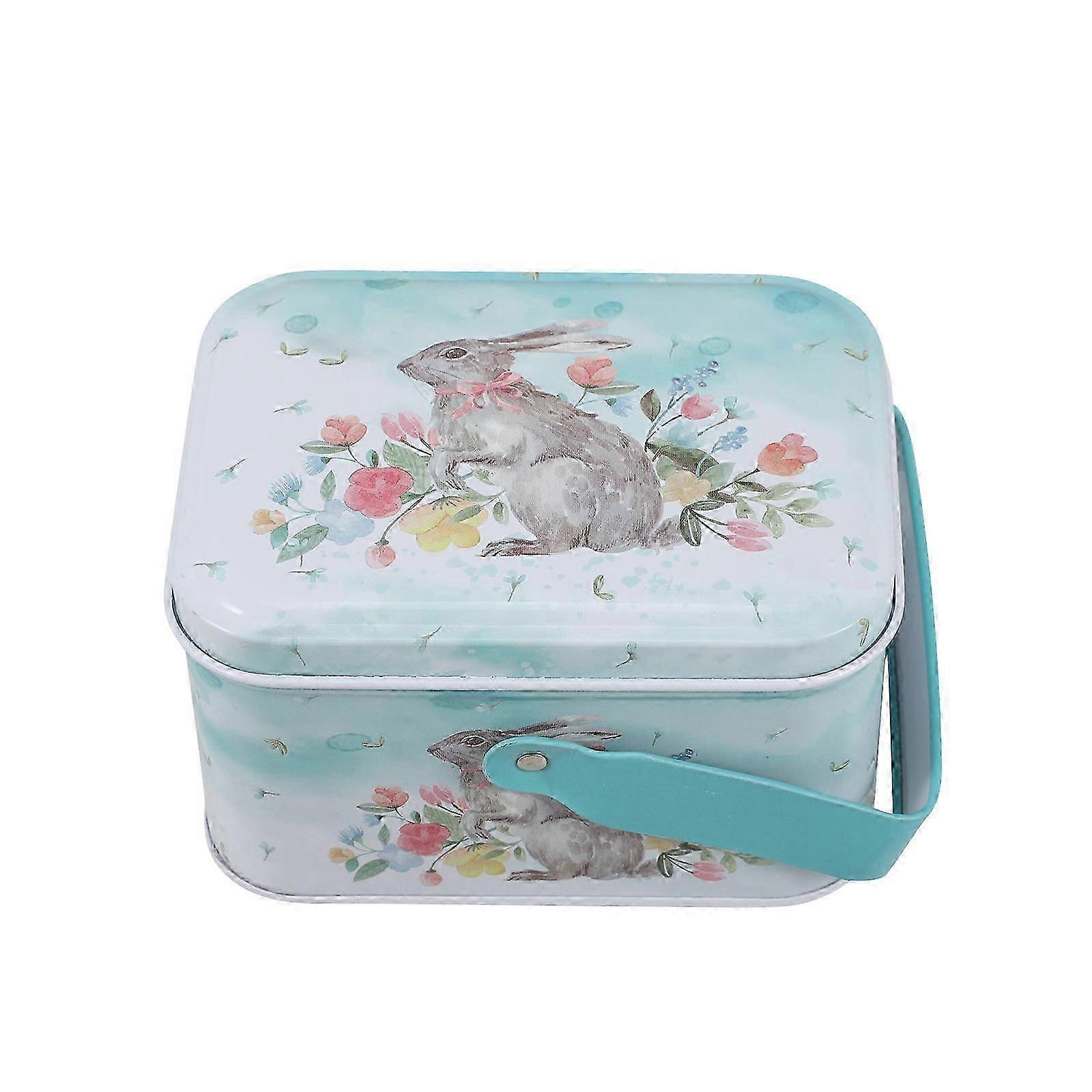 Easter Candy Tin Box Portable Metal Biscuit Holder