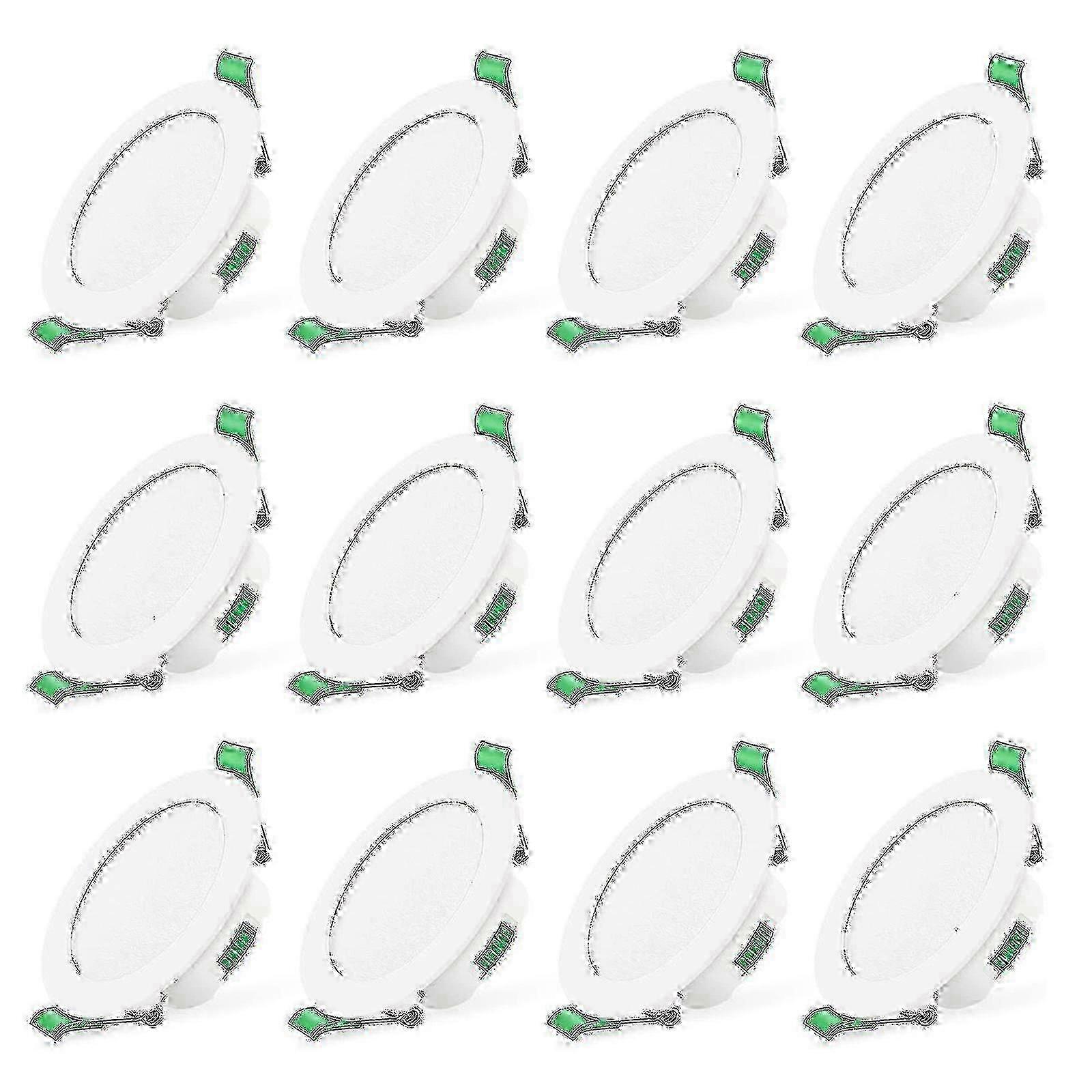 12pcs White 7W LED Slim Downlight for Recessed Ceiling Installation