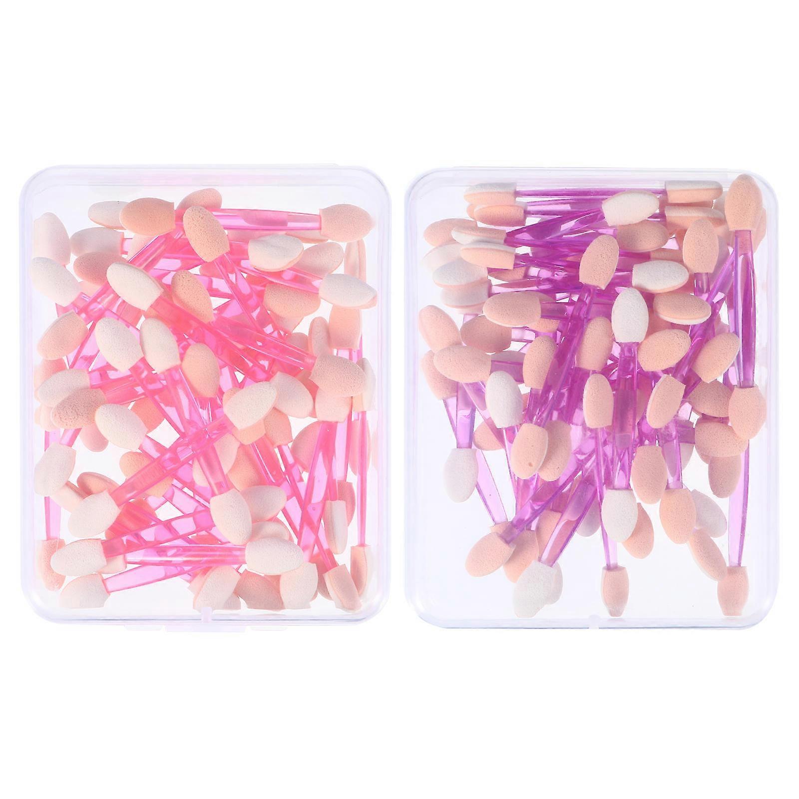 Double-Ended Eye Shadow Applicators for Makeup Use 100Pcs Assorted Colors