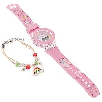 Orologio da polso regolabile per bambini, luminoso, rosa, per la vita di tutti i giorni, 23x3,5 cm, 1 set.