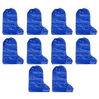 Waterproof Anti Foot Boot Covers Disposable Shoe Covers for Shoes 10Pcs Blue