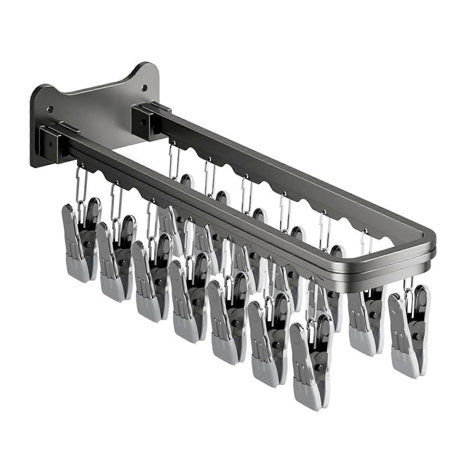 Practical Foldable Garment Hanger Features Multiple Clip And Strong Adhesion For Efficient Sock Drying Multicolor